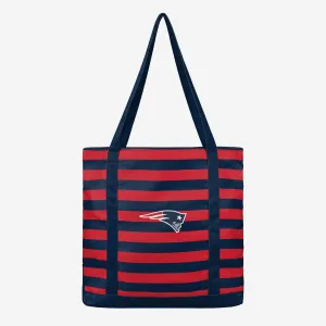New England Patriots Team Stripe Canvas Tote Bag