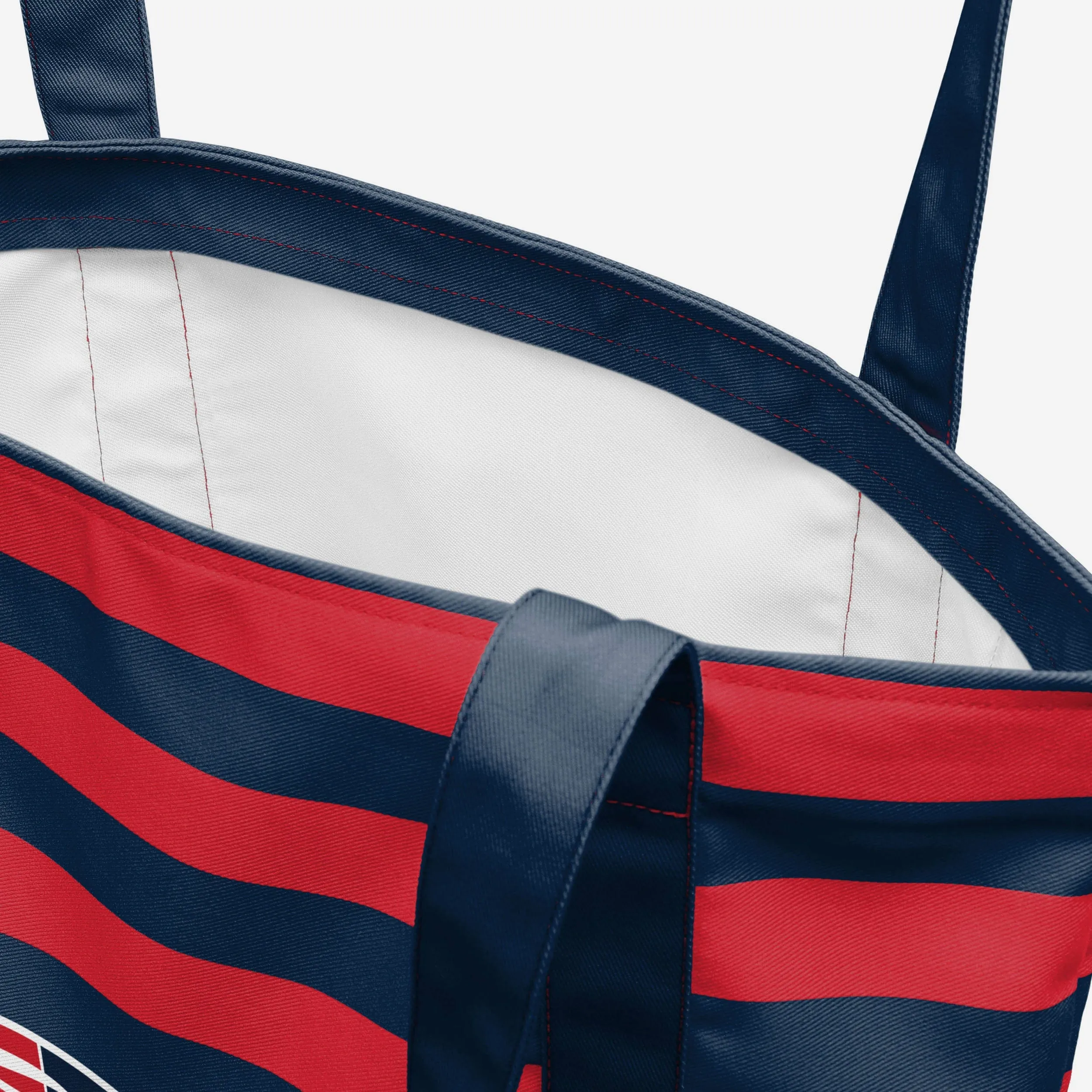 New England Patriots Team Stripe Canvas Tote Bag