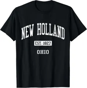 New Holland Ohio OH JS04 Vintage Athletic Sports T-Shirt
