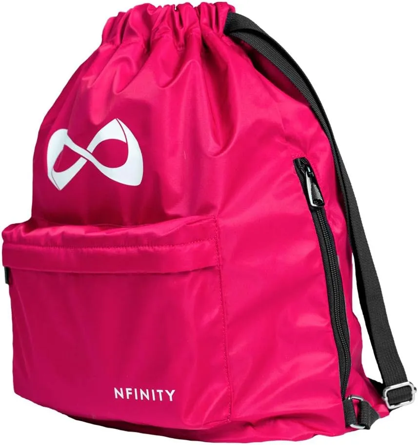 Nfinity Drawstring Backpack – Large Capacity Gym Backpack, Multi-Compartment Cinch Bag with Adjustable Straps & 2 Pockets