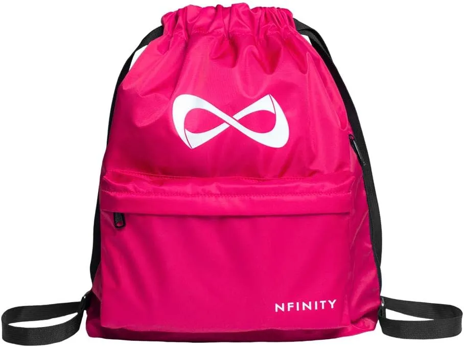 Nfinity Drawstring Backpack – Large Capacity Gym Backpack, Multi-Compartment Cinch Bag with Adjustable Straps & 2 Pockets