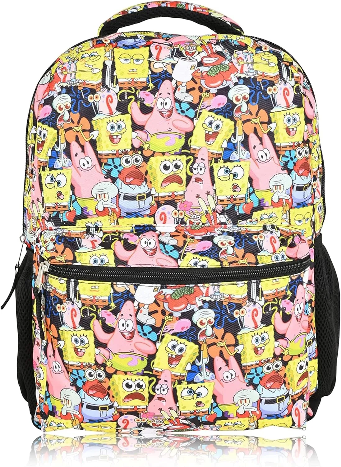 Nickelodeon SpongeBob Backpack for Kids - Officially Licensed SpongeBob SquarePants, Mr. Krabs, Squidward, Plankton Bookbag for Boys and Girls Kids and Adults - Laptop and Lunchbox Compartment
