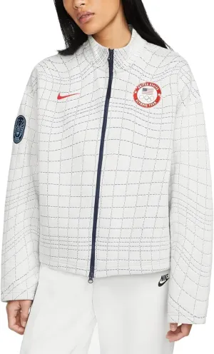 Nike Sportswear Therma-FIT Tech Pack Women's Team USA Engineered Full-Zip Jacket (as1, alpha, s, regular, regular, Summit White/Court Blue/Sport Red)
