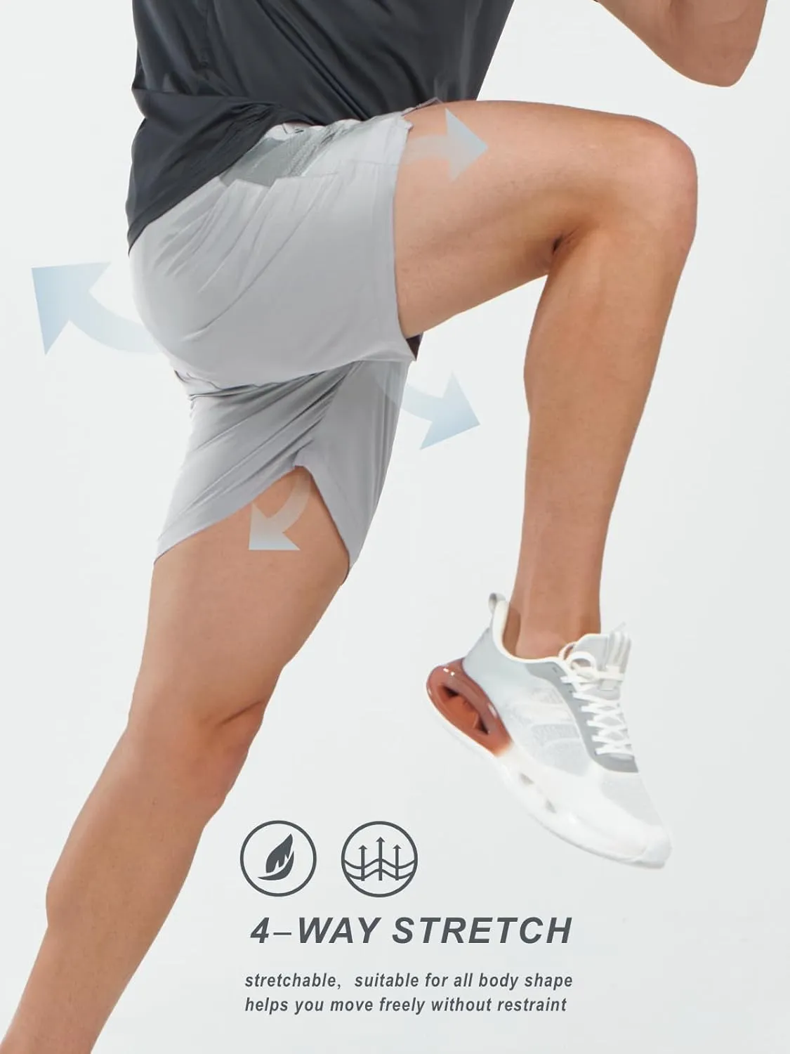 NORTHYARD Men's Athletic Running Shorts 5" Quick Dry Lightweight with Zip Pockets Gym Workout Active