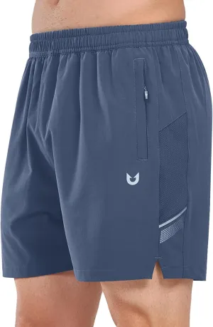 NORTHYARD Men's Athletic Running Shorts 5" Quick Dry Lightweight with Zip Pockets Gym Workout Active