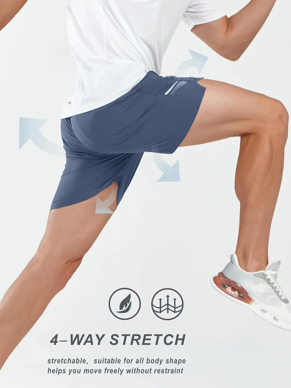 NORTHYARD Men's Athletic Running Shorts 5" Quick Dry Lightweight with Zip Pockets Gym Workout Active