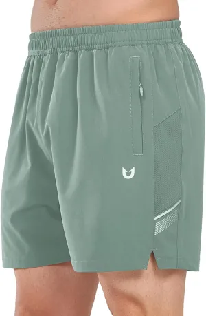 NORTHYARD Men's Athletic Running Shorts 5" Quick Dry Lightweight with Zip Pockets Gym Workout Active