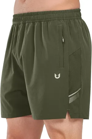 NORTHYARD Men's Athletic Running Shorts 5" Quick Dry Lightweight with Zip Pockets Gym Workout Active