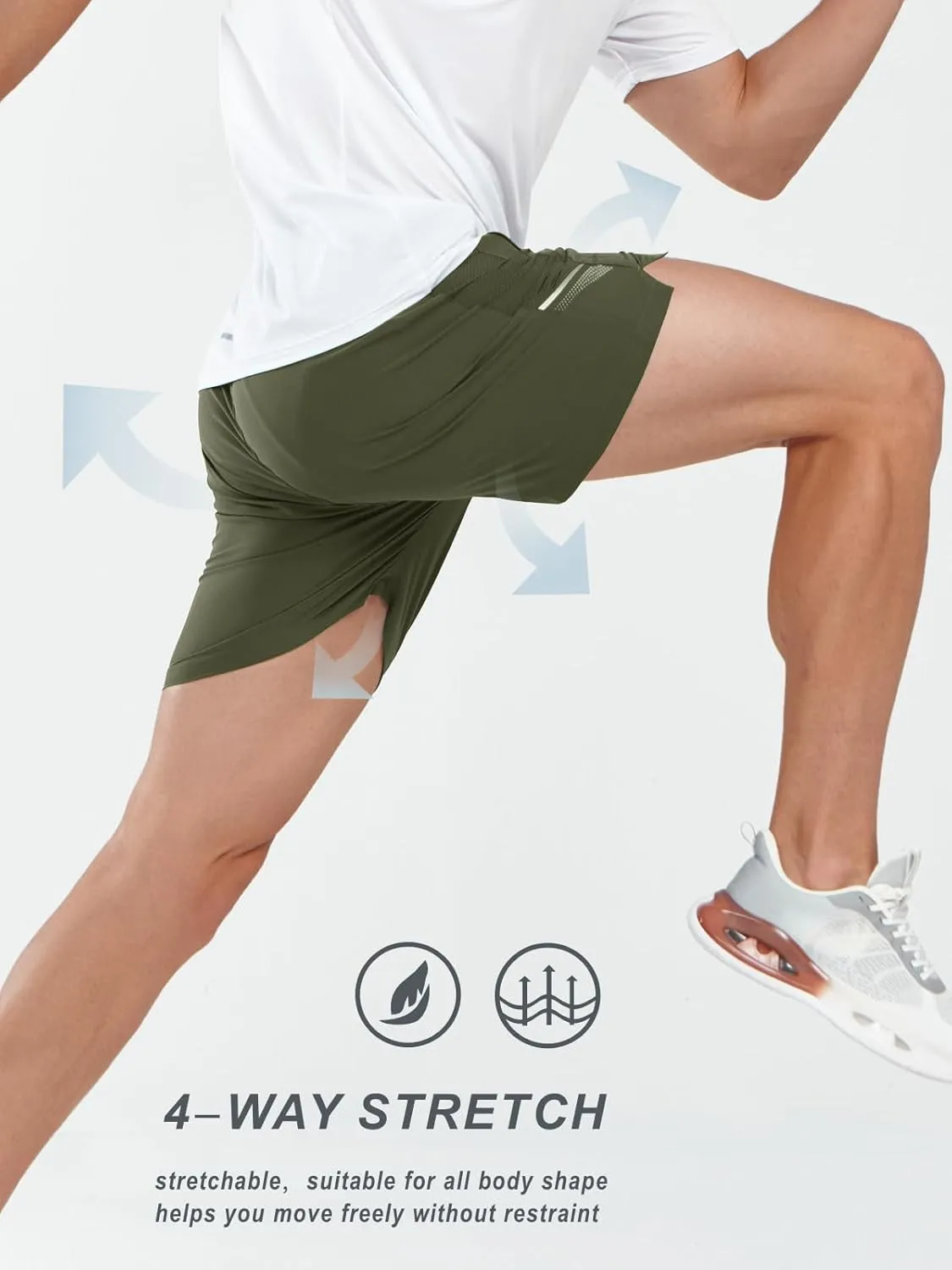 NORTHYARD Men's Athletic Running Shorts 5" Quick Dry Lightweight with Zip Pockets Gym Workout Active