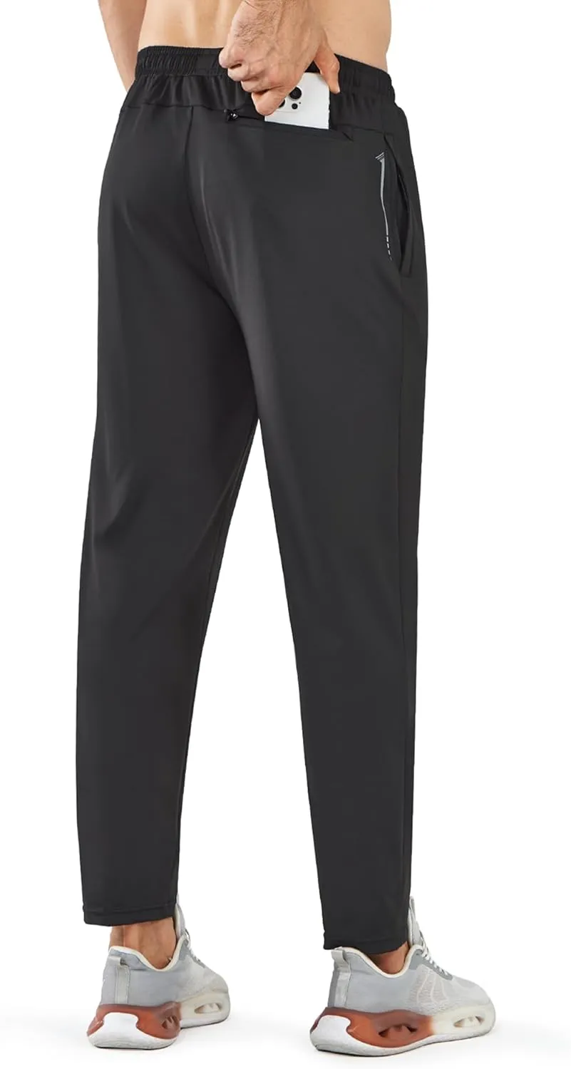 NORTHYARD Men’s Athletic Track Pants Sweatpants with Zipper Pockets Workout Gym Jogger Pants Open Bottom