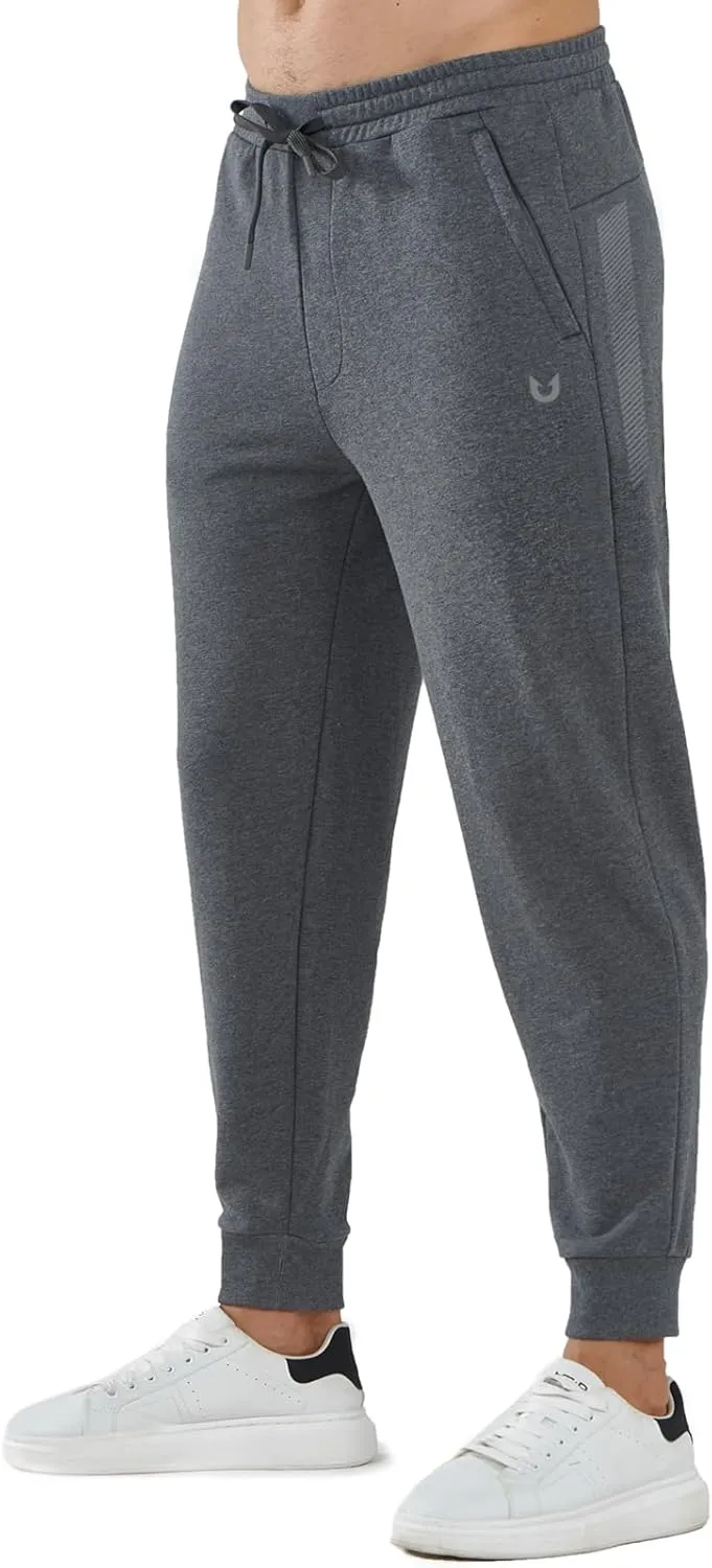 NORTHYARD Men's Cotton Athletic Jogger Sweatpants with Zipper Pockets Running Workout Gym Tapered Pants Comfy Lounge Pants