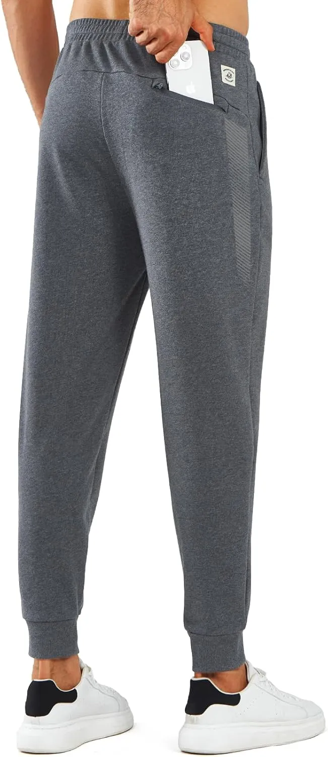 NORTHYARD Men's Cotton Athletic Jogger Sweatpants with Zipper Pockets Running Workout Gym Tapered Pants Comfy Lounge Pants