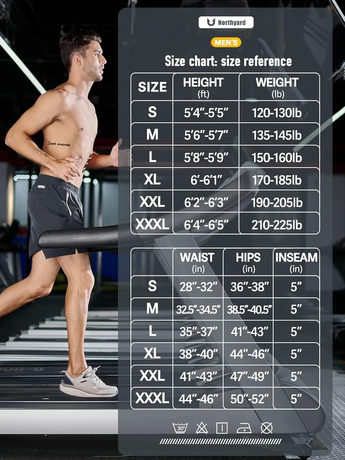 NORTHYARD Men's Running Athletic Shorts 5"/ 7"/ 9" Workout Gym Short Tennis Quick Dry Active Sport Hiking Basketball