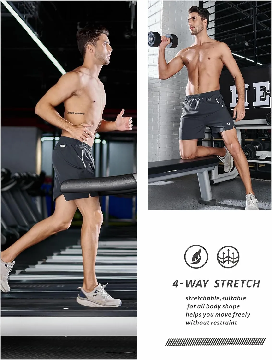 NORTHYARD Men's Running Athletic Shorts 5"/ 7"/ 9" Workout Gym Short Tennis Quick Dry Active Sport Hiking Basketball