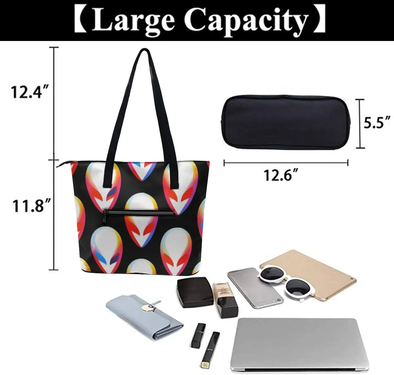 Novelty Handbag for Adults, Women's Large Capacity Tote Bag Laptop Bags with Compartment for Business