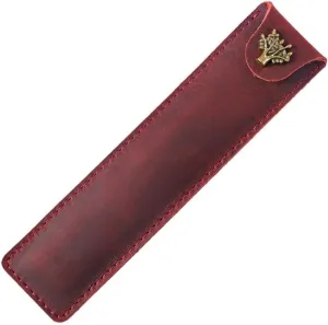 NUOBESTY Leather Pen Pouch Single Pen Case Holder Fountain Pen Pouch Soft Pen Sleeve Cover Durable Pen Case Desk Supplies (Wine Red)