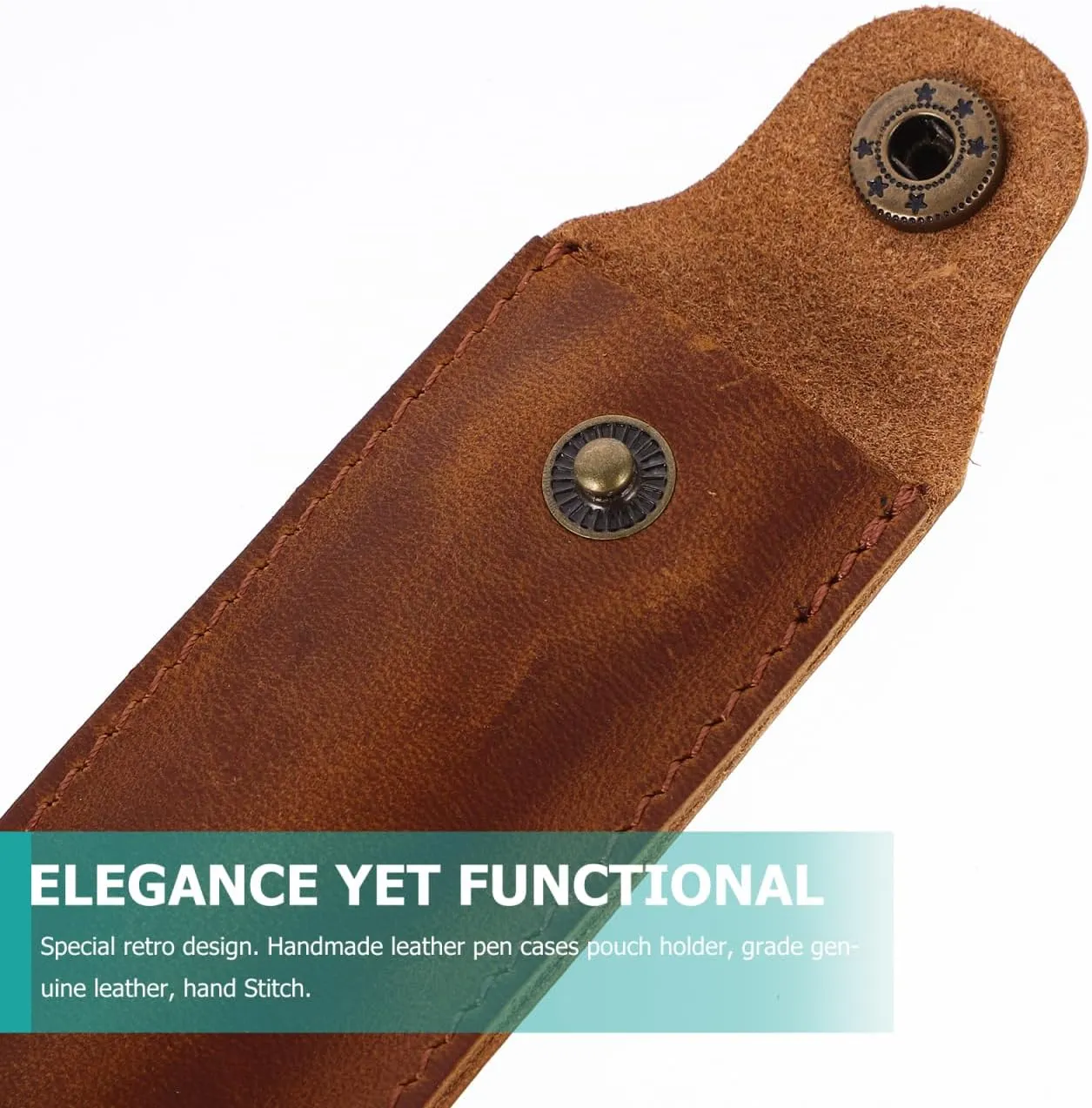 NUOBESTY Leather Pen Pouch Single Pen Case Holder Fountain Pen Pouch Soft Pen Sleeve Cover Pen Case Desk Supplies (Brown)