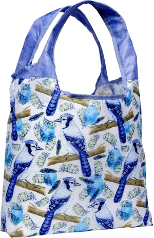 O-WITZ Reusable Grocery Bags | Vibrant Tote Bag For Groceries, Gym, Office, Beach, Toys & More | Washable Design With Large Handles For Maximum Convenience | Folds Into A Small Pouch, Blue Jays