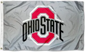 Ohio State OSU University Buckeyes Large Gray College Flag