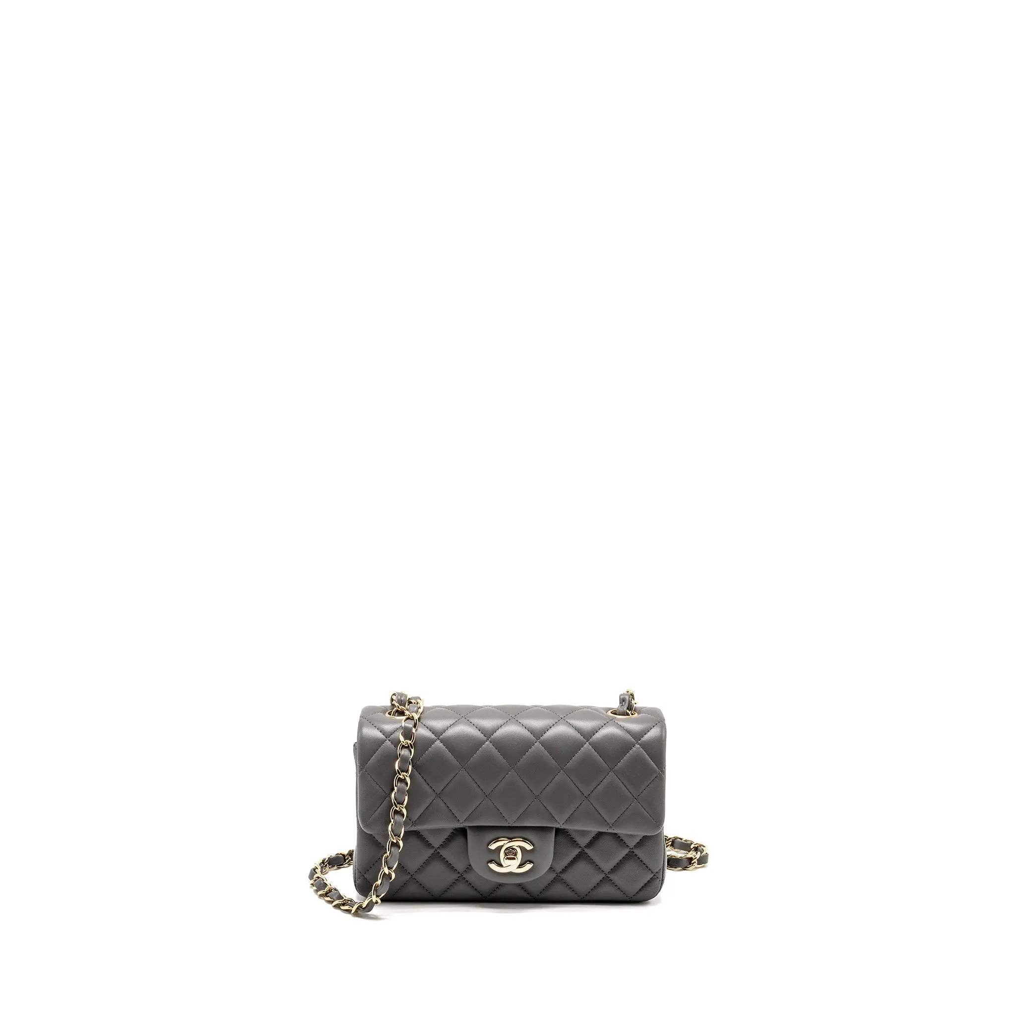 Only today Flap Grey Lambskin Flash pricing L Mini (microchip) Rectangular Bag Chanel