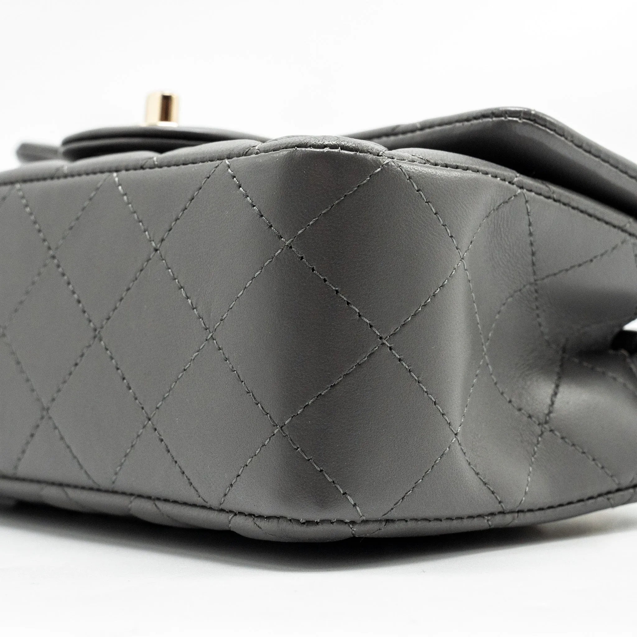 Only today Flap Grey Lambskin Flash pricing L Mini (microchip) Rectangular Bag Chanel