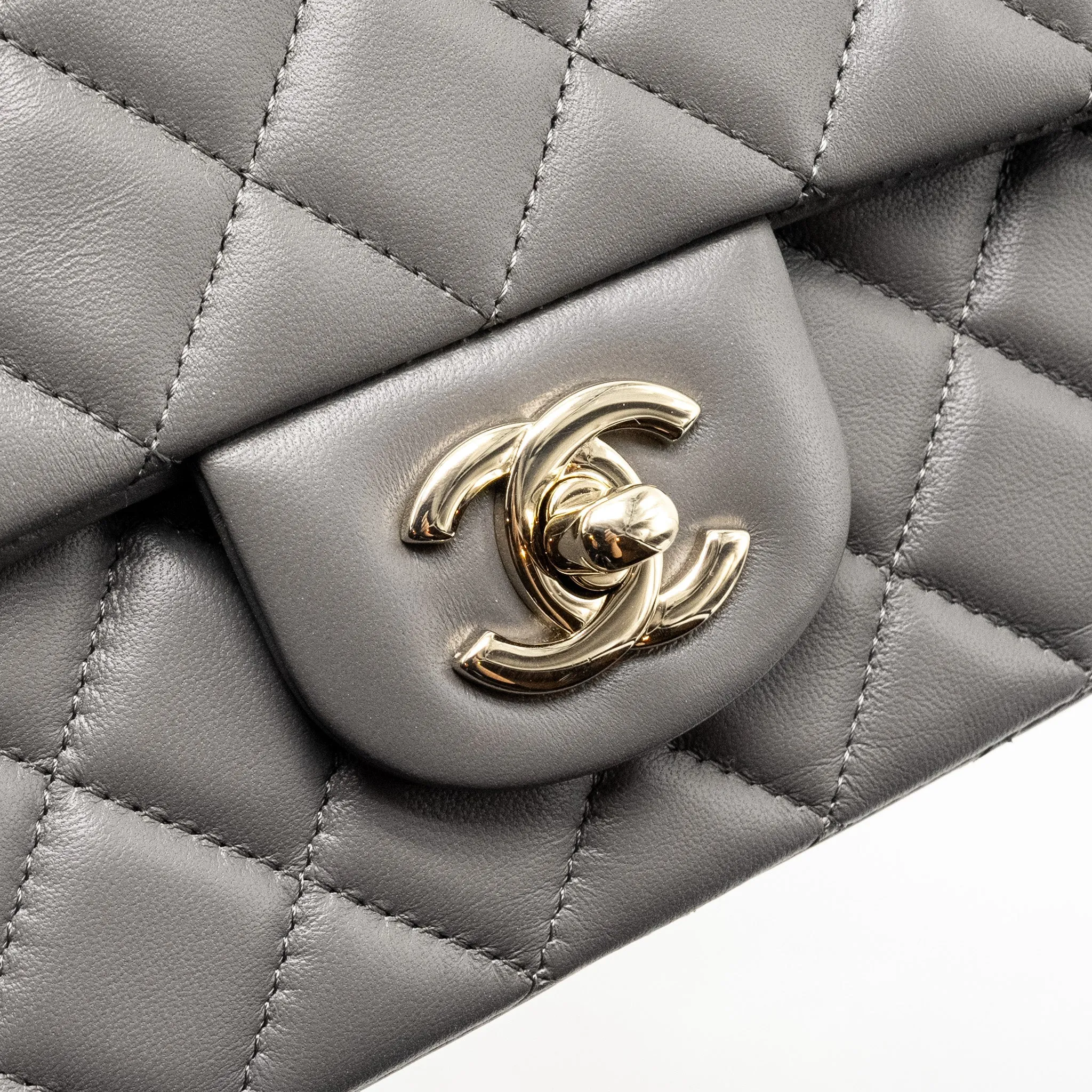 Only today Flap Grey Lambskin Flash pricing L Mini (microchip) Rectangular Bag Chanel