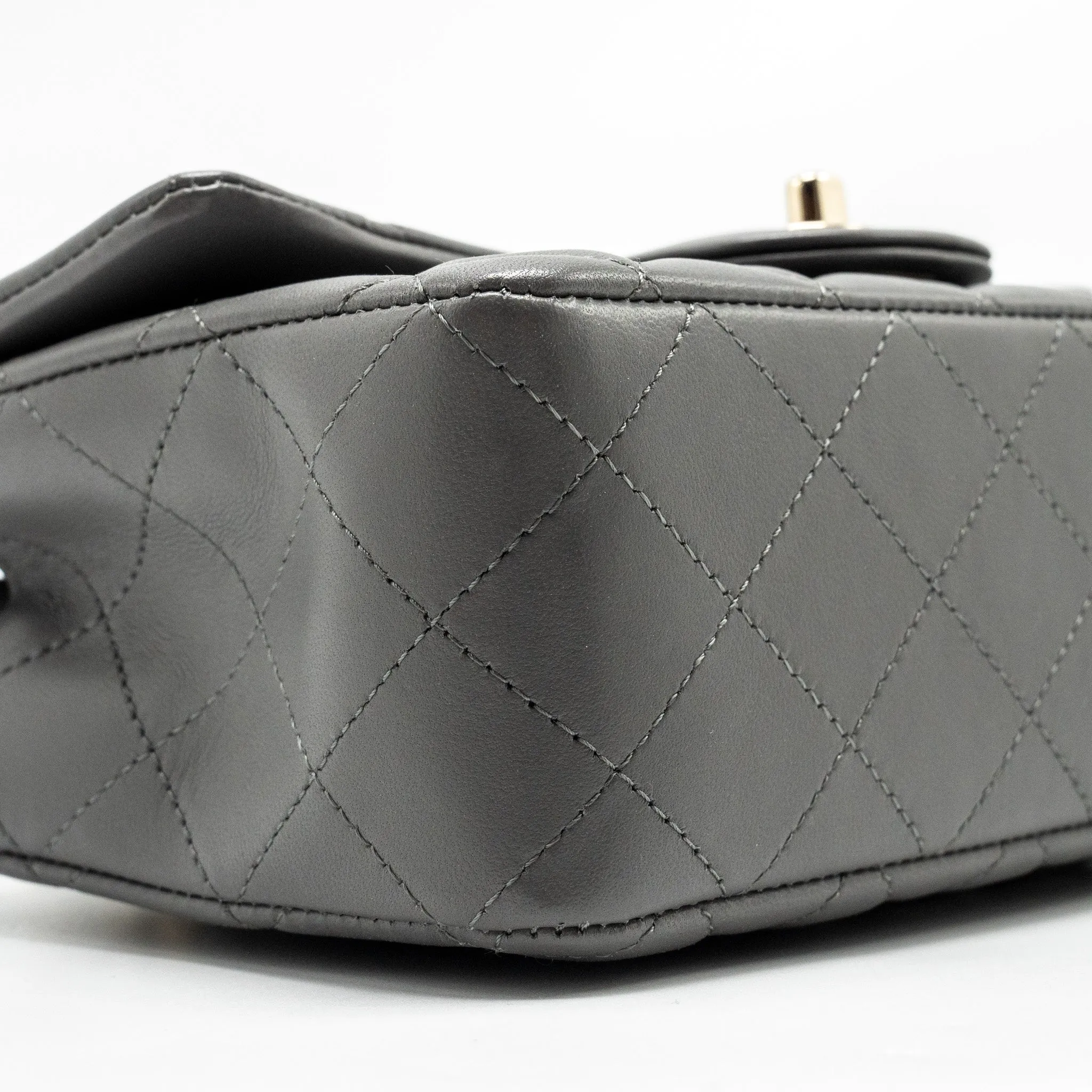 Only today Flap Grey Lambskin Flash pricing L Mini (microchip) Rectangular Bag Chanel