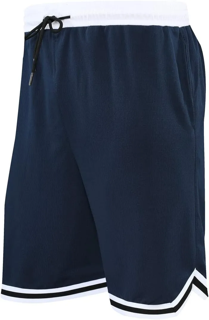OPALOS 3 Pack Basketball Shorts for Men with Zipper Pockets,Active Athletic Shorts