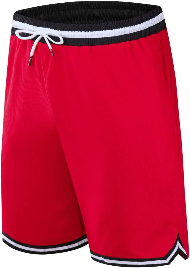 OPALOS 3 Pack Basketball Shorts for Men with Zipper Pockets,Active Athletic Shorts