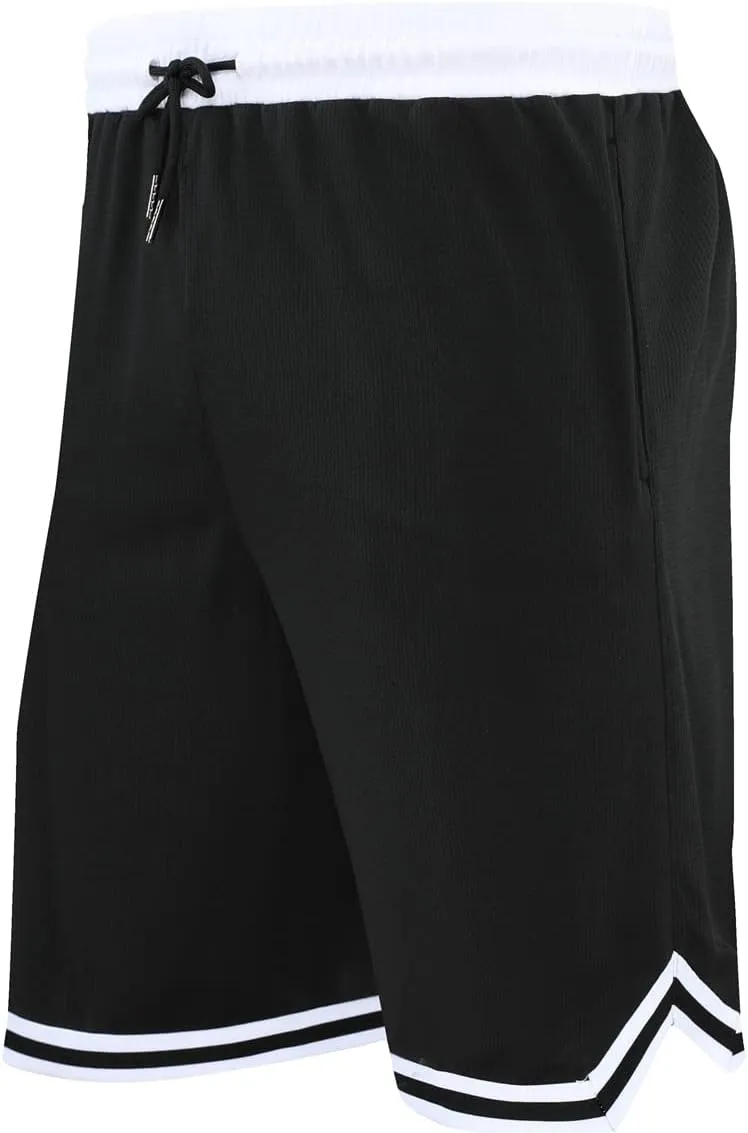 OPALOS 3 Pack Basketball Shorts for Men with Zipper Pockets,Active Athletic Shorts