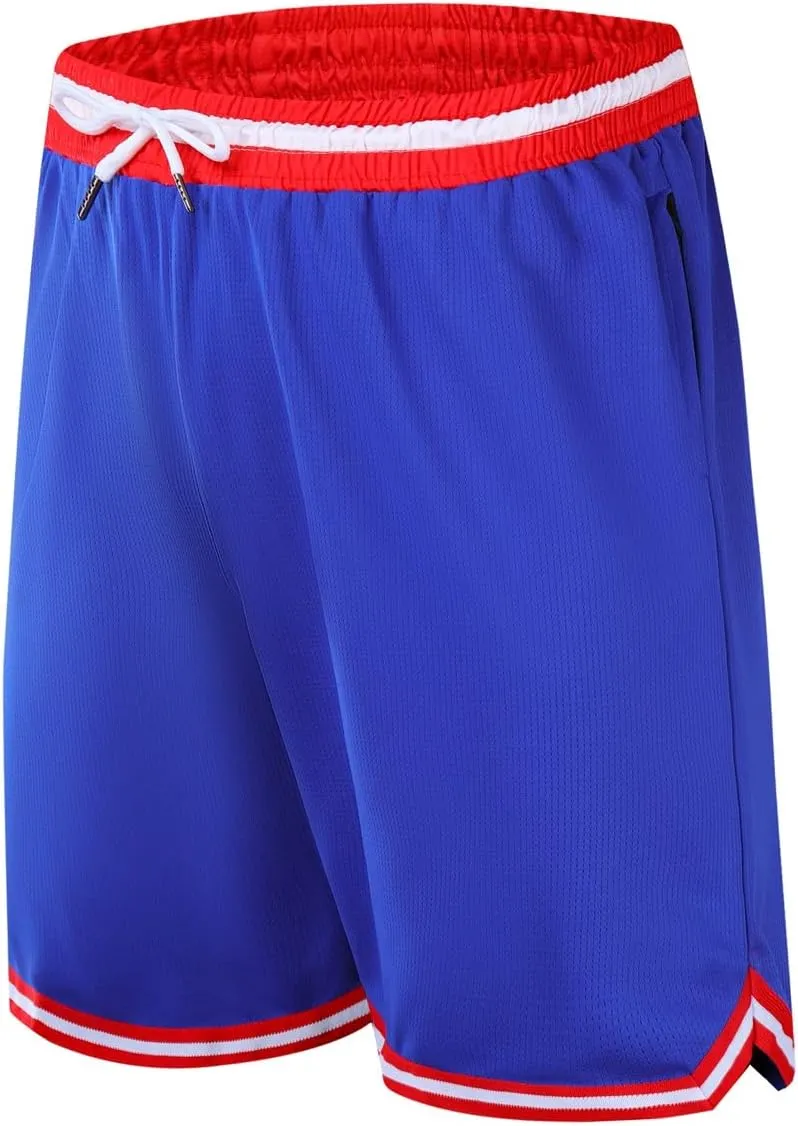OPALOS 3 Pack Basketball Shorts for Men with Zipper Pockets,Active Athletic Shorts