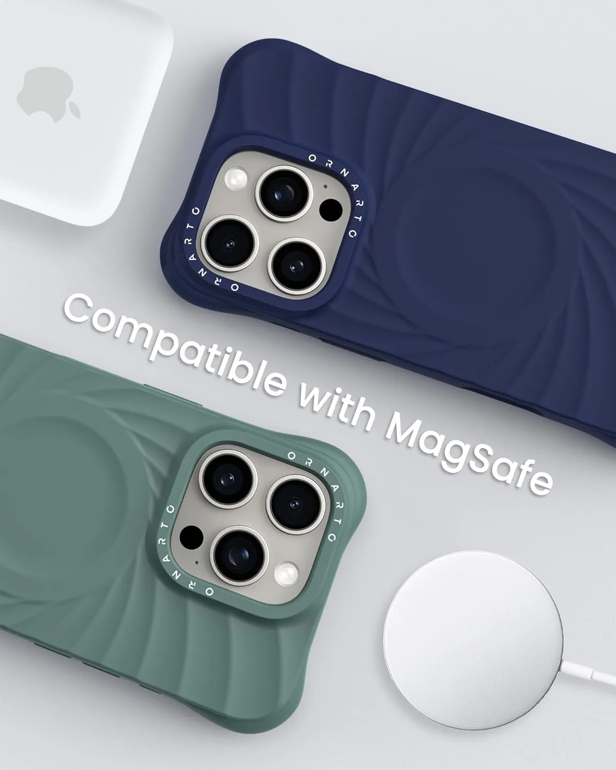 ORNARTO Vortuxe for iPhone 16 Pro Max Case 6.9" | 2X MIL-STD Drop Protection | Compatible with MagSafe | Sleek Aesthetic Liquid Silicone Phone Cover - Navy Blue