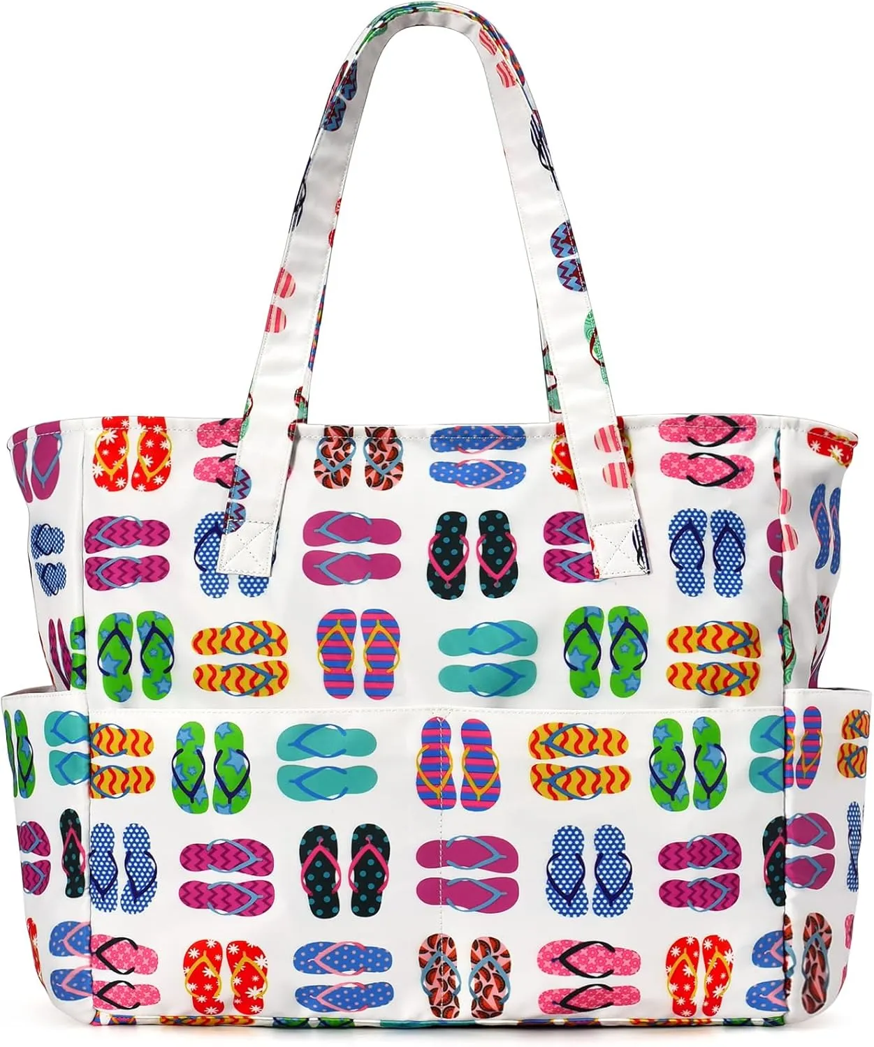 oscaurt Beach Bags for Women Large Waterproof Sandproof Beach Tote Swim Pool Bag with Zipper for Travel Vacation Essentials
