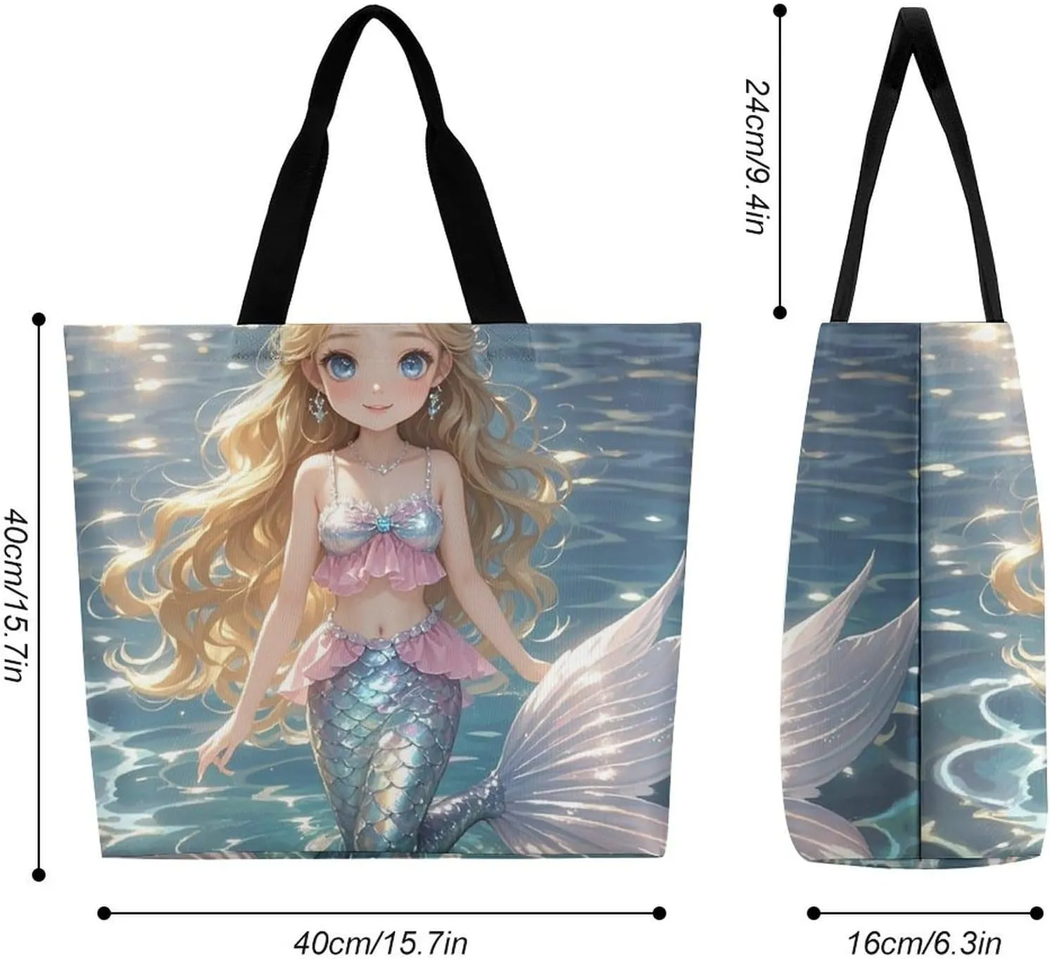 Otters in Love Tote Bag for Women Reusable Grocery Shoulder Bags Shopping Bag for Travel, Groceries