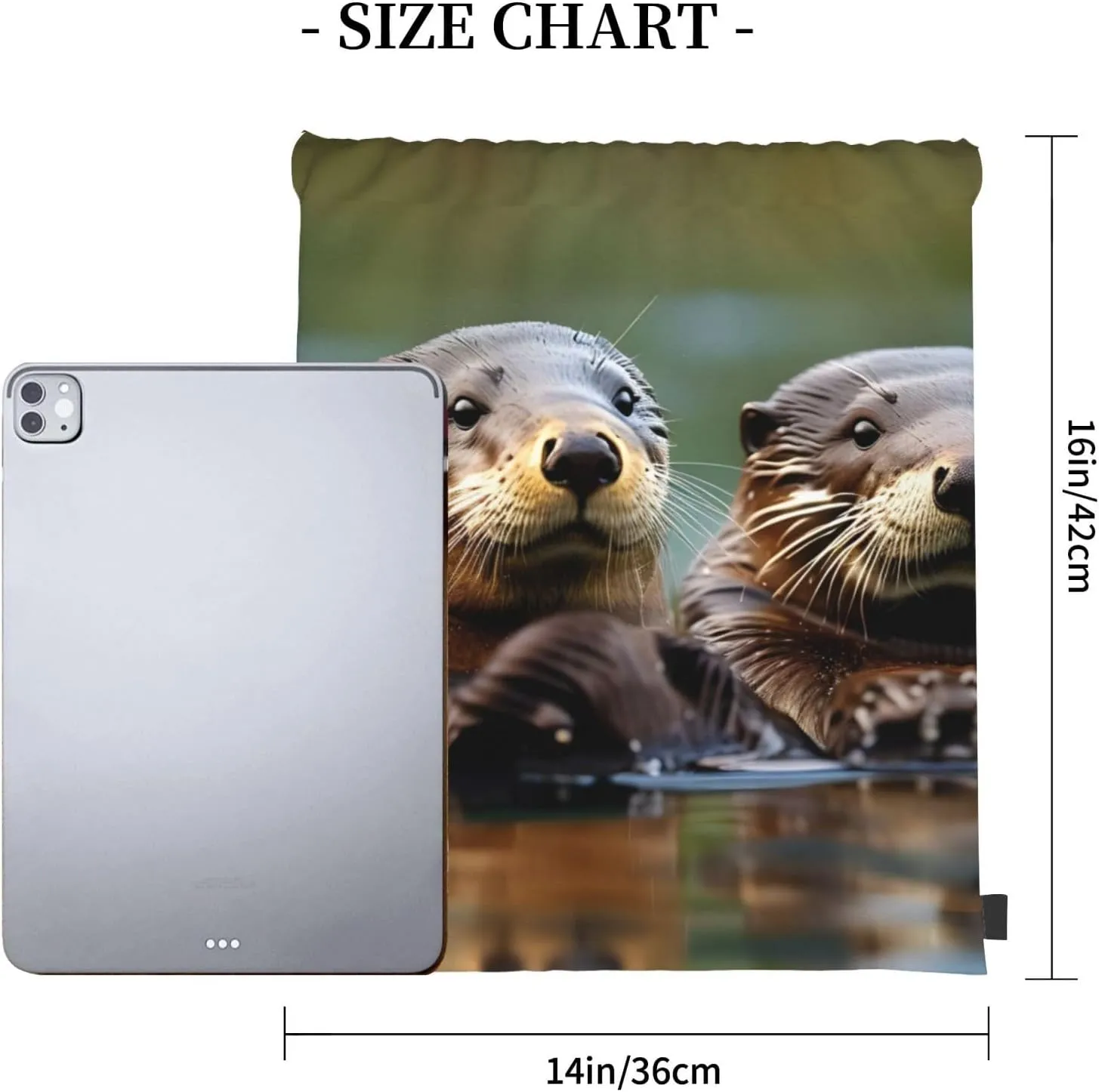 Otters Waterproof Drawstring Gym Backpack Bag For Men&Women,Sport Gym Sack Travel Daypack,Personalized