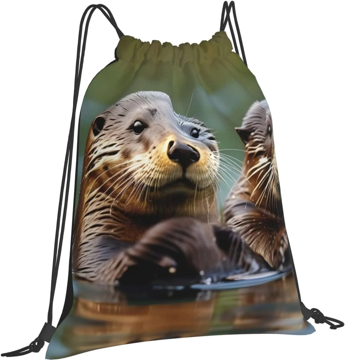 Otters Waterproof Drawstring Gym Backpack Bag For Men&Women,Sport Gym Sack Travel Daypack,Personalized