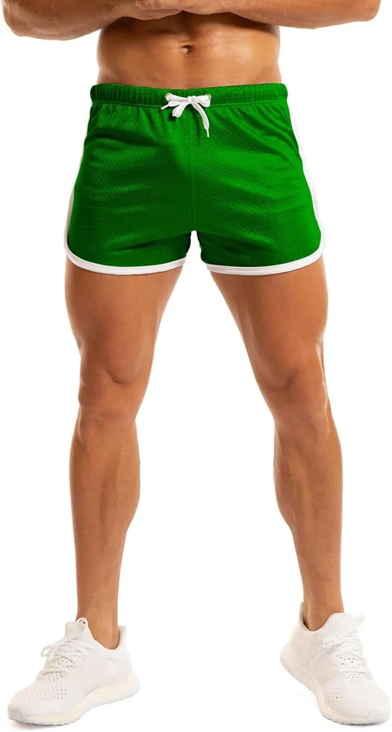 Ouber Men's Fitted Shorts Bodybuilding Workout Gym Running Tight Lifting Shorts