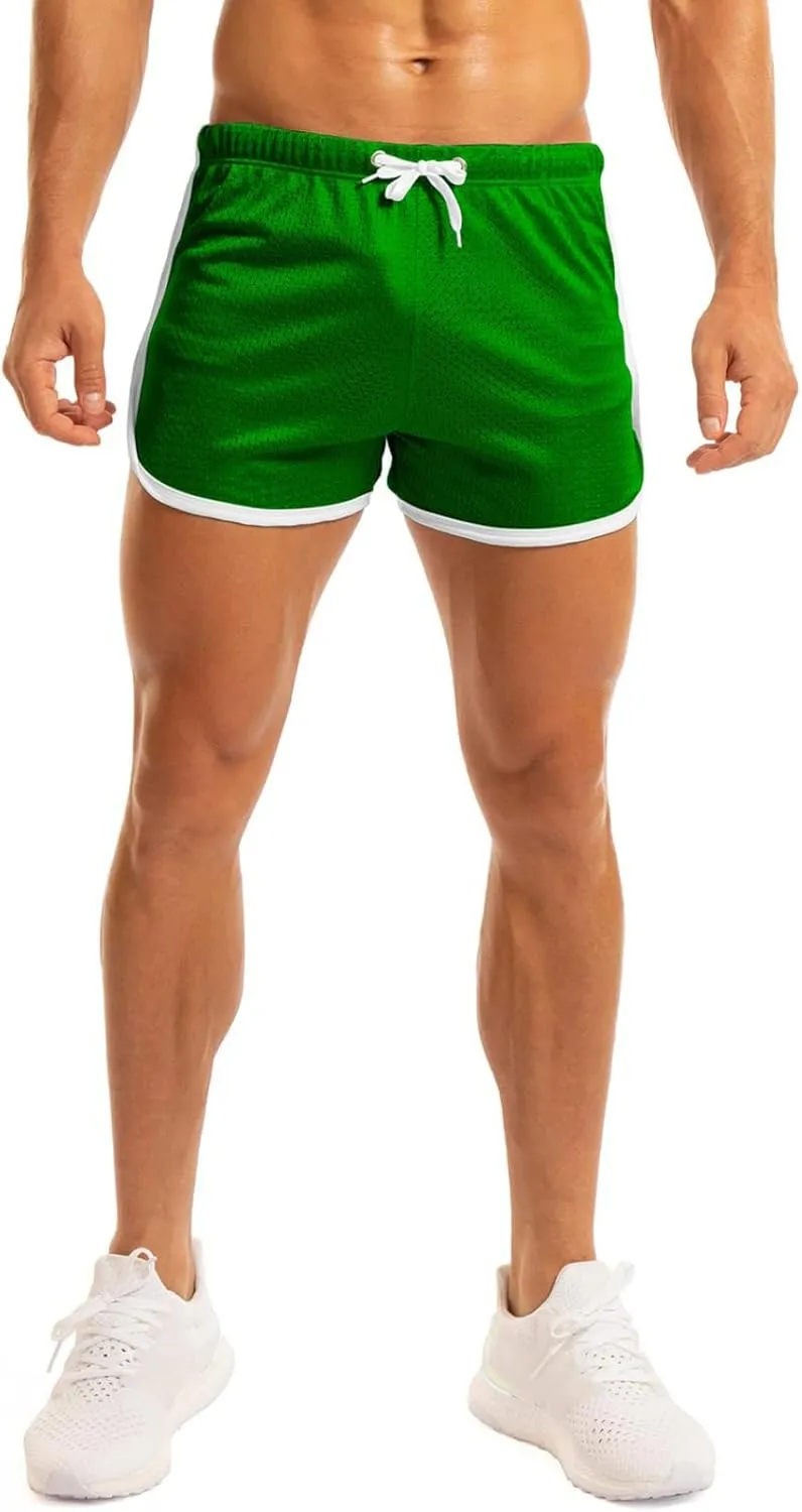Ouber Men's Fitted Shorts Bodybuilding Workout Gym Running Tight Lifting Shorts