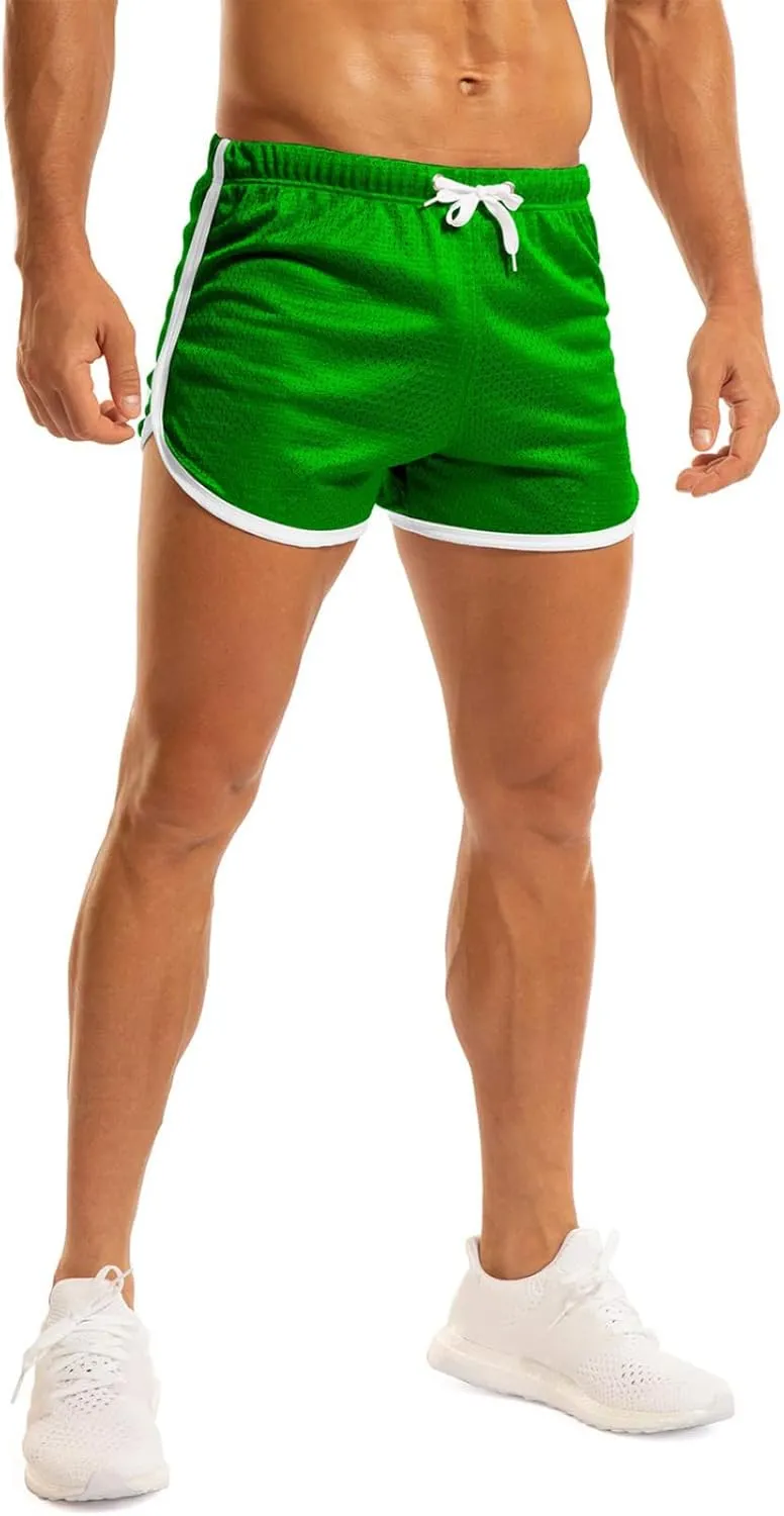 Ouber Men's Fitted Shorts Bodybuilding Workout Gym Running Tight Lifting Shorts