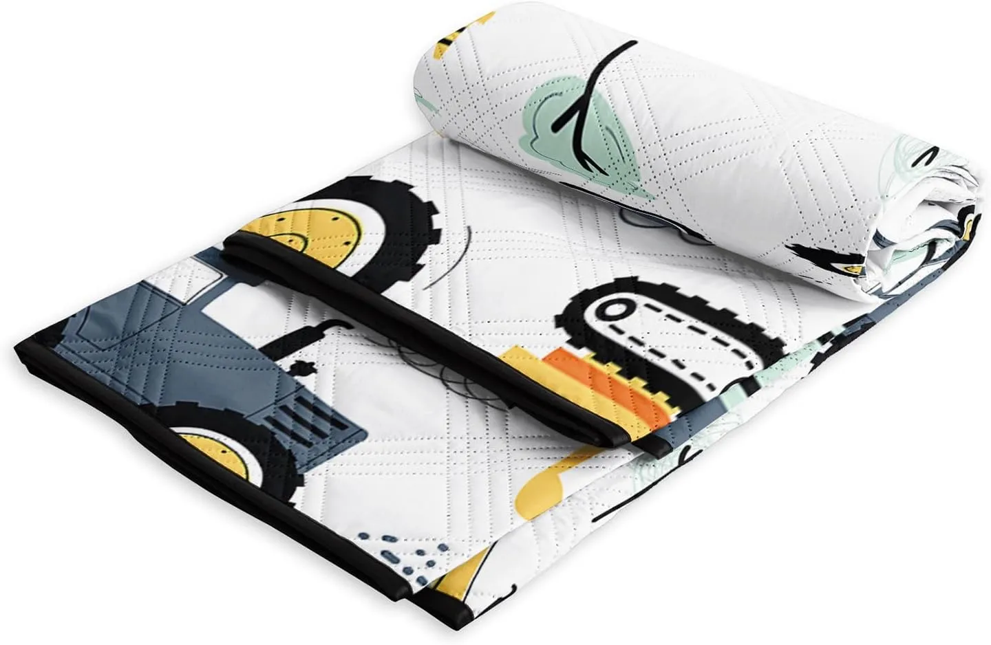 Outdoor Picnic Blanket,Portable Sandproof Waterproof Picnic Mat,Truck Excavator Tractor Printed Camping Beach Mat for Sand and Wet Grass Hiking (Tractor L)