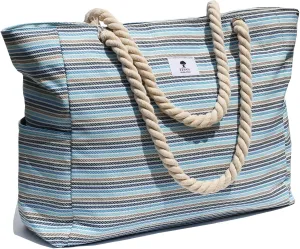 OVERSIZE BEACH BAG Large Tote Bag for Women Waterproof Sandproof with Dry Wet Compartment for Pool Gym Travel