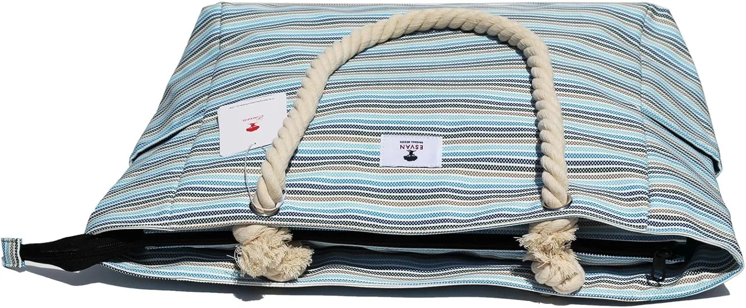 OVERSIZE BEACH BAG Large Tote Bag for Women Waterproof Sandproof with Dry Wet Compartment for Pool Gym Travel