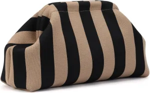Ovida Colorblock Clutch Purse for Women Summer Beach Dumpling Clutch Crochet Handbag Ruched Cloud Clutch Bag for Party