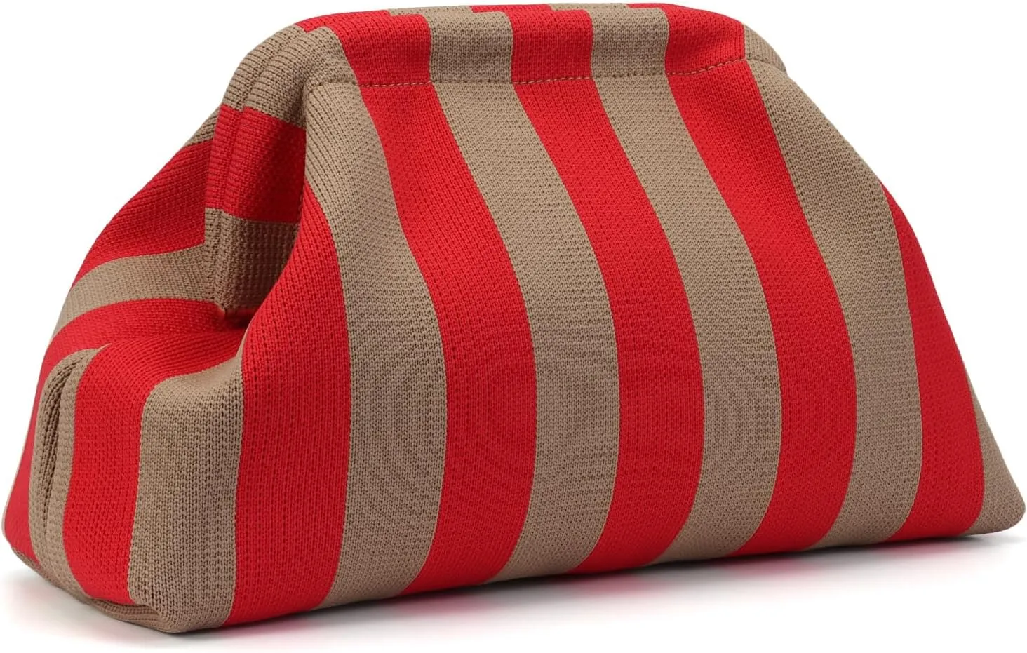 Ovida Colorblock Clutch Purse for Women Summer Beach Dumpling Clutch Crochet Handbag Ruched Cloud Clutch Bag for Party