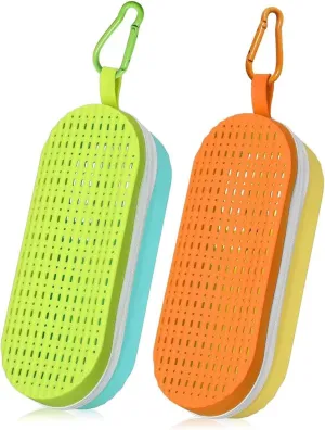 Pack of 2 Swimming Goggles Case — Large Capacity Silicone Protective Cases for Swim Goggles, Breathable Design with Drainage Holes, Zipper Eyeglasses Storage Bag