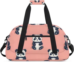 Panda Boys Girls Gym Bag Dance Perform Training Duffel Bags Weekender Carry-On Tote Luggage Bag Ideal for School Practice or Overnight Trips Zoo Panda