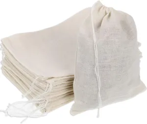 Pangda 100 Pieces Drawstring Bags Muslin Bags for Party Favor Home Supplies, 5 by 7 Inches