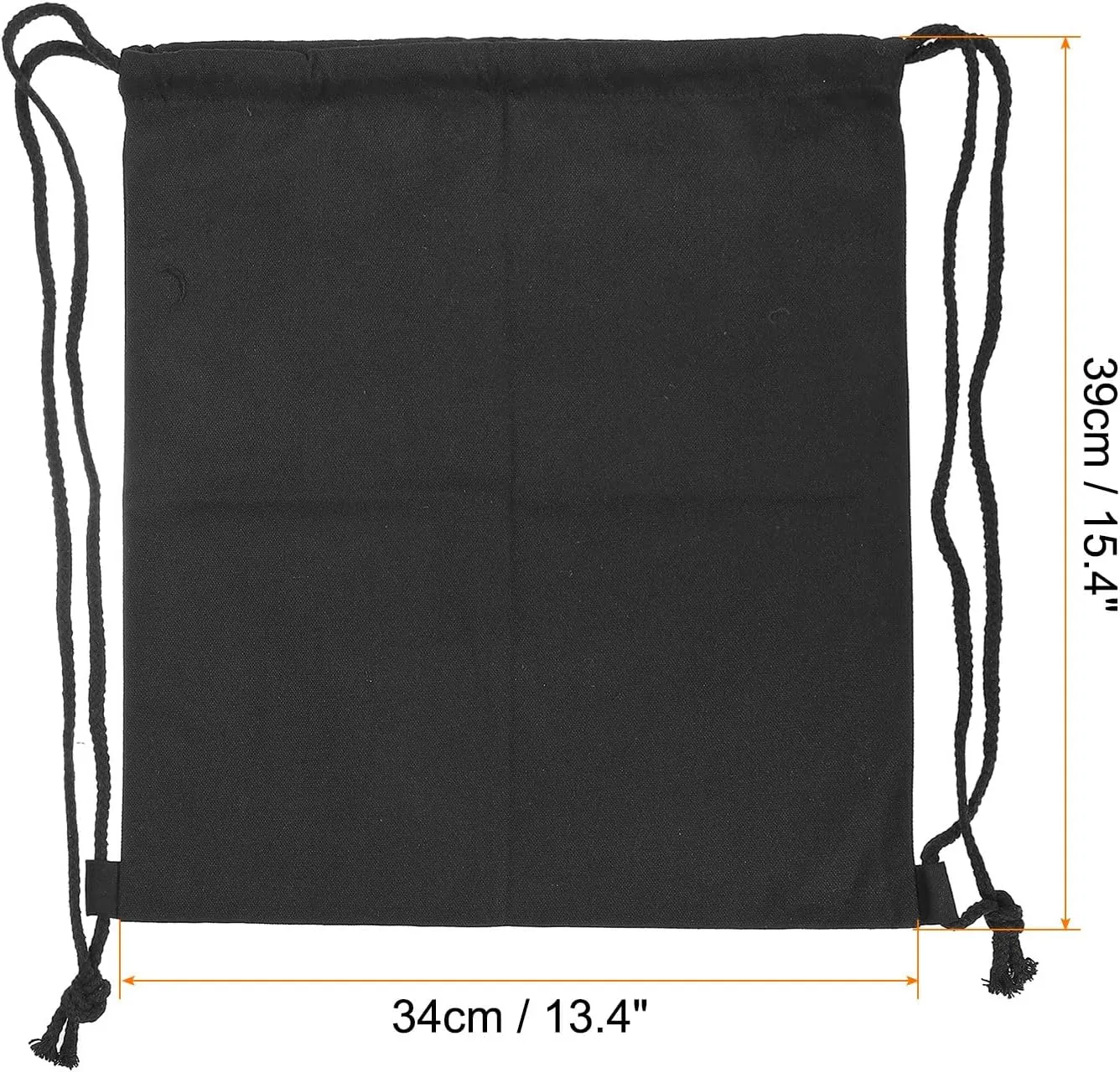 PATIKIL Cotton Drawstring Bags, Cotton Canvas Drawstring Backpack Foldable Sports Gym Bags for Women Men Gym Sports Trip, Black
