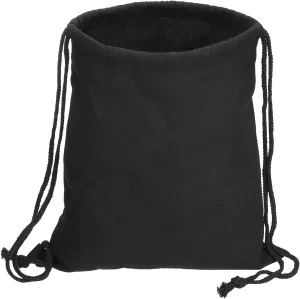 PATIKIL Cotton Drawstring Bags, Cotton Canvas Drawstring Backpack Foldable Sports Gym Bags for Women Men Gym Sports Trip, Black