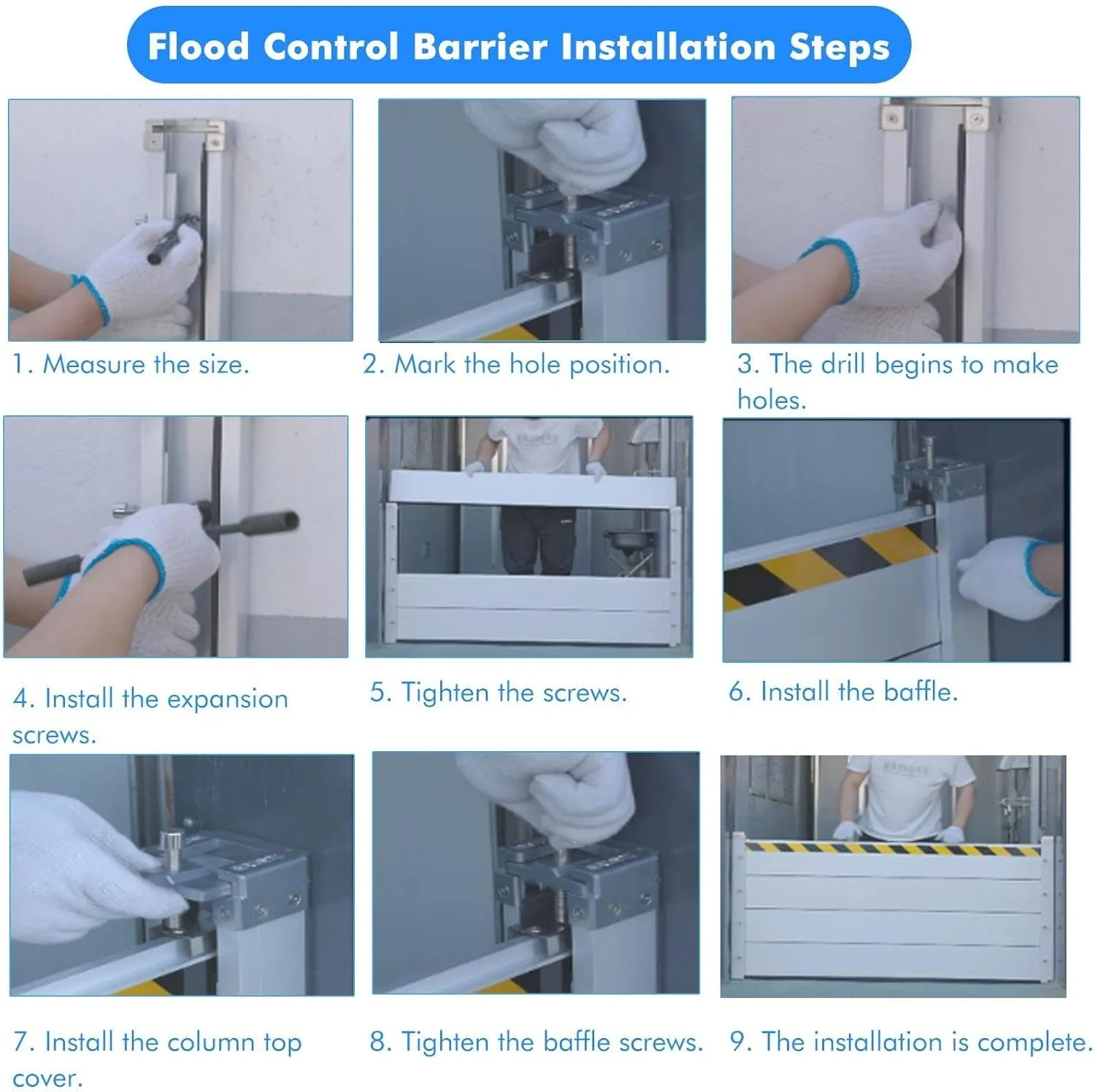 Patio Door Flood Control Barrier, Barrera Contra Inundaciones/Anti Flood Barrier for Door, Long Flood Water Barrier for Gates Parking Lots Garage Above Ground Pool, 1-15ft Waters Deflector(W 13FT/156